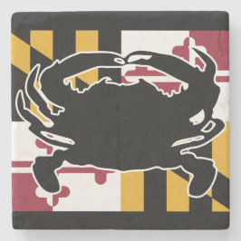 Maryland Flag/Crab marble onderzetter
