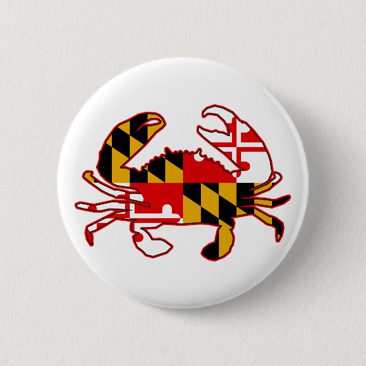 Maryland Flag Crab Ronde Button 5,7 Cm (Voorkant)