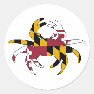 Maryland Flag Crab Ronde Sticker
