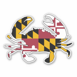 Maryland Flag Crab Sticker
