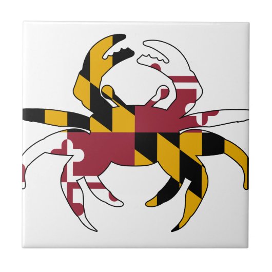 Maryland Flag Crab Tegeltje (Voorkant)