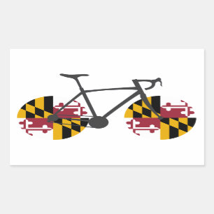 Maryland Flag Cycling Rechthoekige Sticker