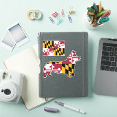 Maryland Flag en Corgi Silhouette Stickers (iPad Cover)