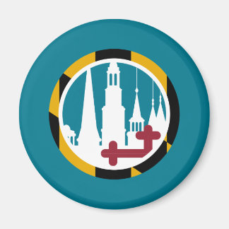 Maryland Flag Frederick Clustered Spires Circle Magneet