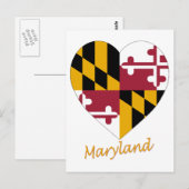 Maryland Flag Heart Briefkaart (Voorkant / Achterkant)