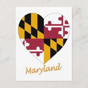 Maryland Flag Heart Briefkaart