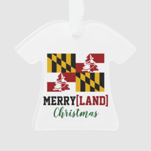 Maryland Flag Humoureuze kerstboomversiering Ornament