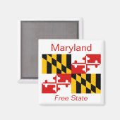 Maryland Flag Magnet Magneet (Voorkant / Achterkant)
