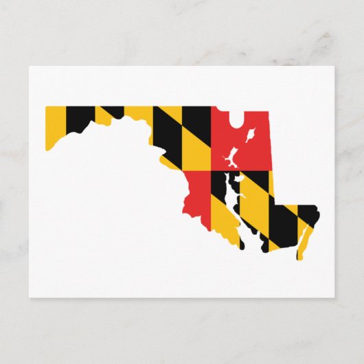 Maryland Flag Map Briefkaart (Voorkant)