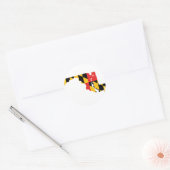 Maryland Flag Map Ronde Sticker (Envelop)