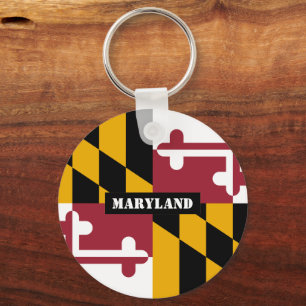 Maryland Flag & Maryland-vakantie, patriotten/spor Sleutelhanger