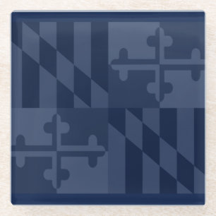 Maryland Flag Monochromatisch onderzetter - marine