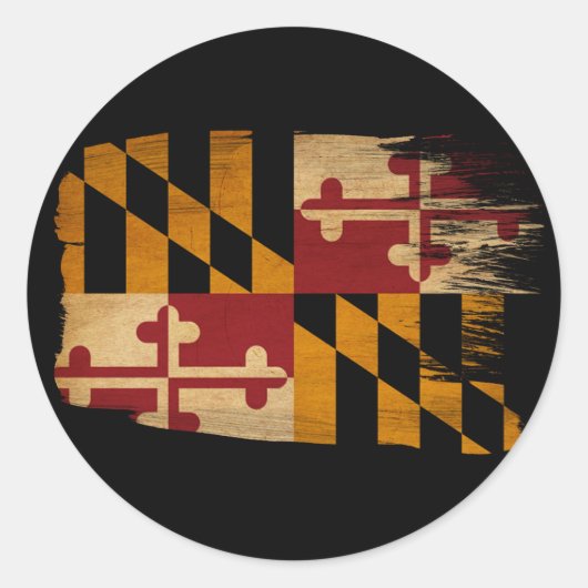 Maryland Flag Ronde Sticker (Voorkant)
