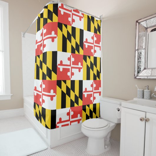 Maryland Flag Shower Curtain Douchegordijn (In situ)