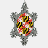 Maryland Flag Snowflake Framed Ornament (Links)