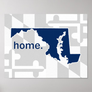 Maryland Flag/State pop of color - marvy blue Poster