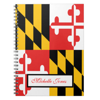 Maryland Flag Voeg Jouw naam Homeschool toe Notitieboek