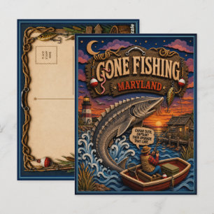 Maryland Gone Fishing Atlantische Steur Briefkaart