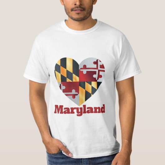Maryland Heart Flag T-shirt (Voorkant)