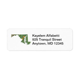 Maryland Kaart Retour Adres Label