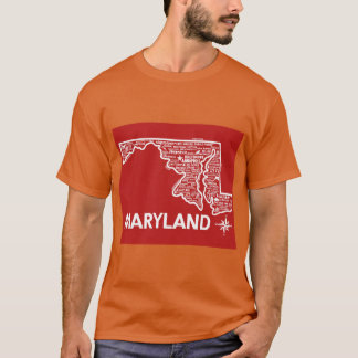 Maryland Kaart T-shirt