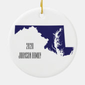 Maryland kerstversiering gepersonaliseerd keramisch ornament (Achterkant)