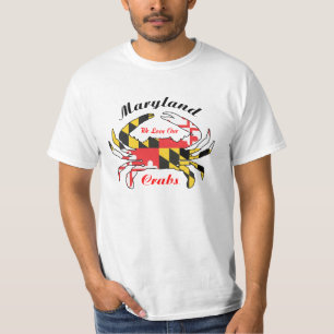 Maryland krab met T-shirt met steamed crabs vlag