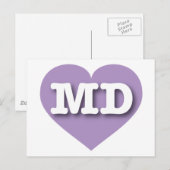 Maryland Lavender Heart - Ik hou van MD Briefkaart (Voorkant / Achterkant)