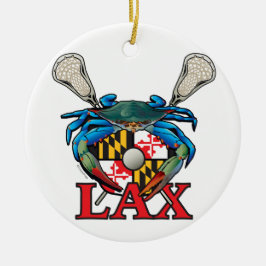 Maryland Lax Blue Crab Crest Keramisch Ornament
