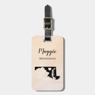 Maryland Map Bagagelabel, Wedding Party Welcome Bagagelabel