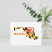 Maryland Map Shaped State Flag Name Marylander Briefkaart (Staand voorkant)