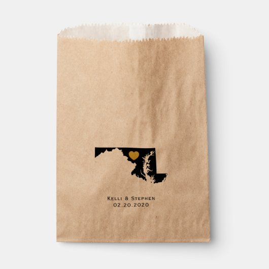 Maryland Mariage Faveur Traite Sacs, Sacs Cadeaux (Devant)