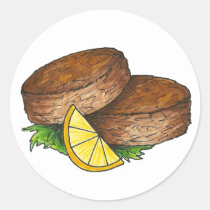 Maryland MD Crab Cake Cakes Spicy Crabcake Ronde Sticker
