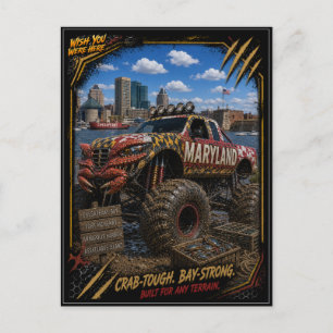 Maryland Monster Truck Off Road Kunst Briefkaart