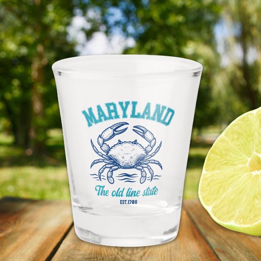 Maryland Old Line State Crab  Shot Glas