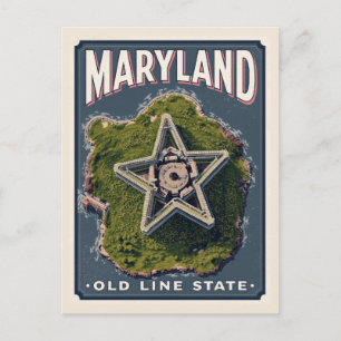 Maryland Old Line State Sterfort Luchtfoto Briefkaart