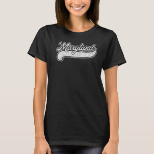 Maryland Retro Baseball Style Mannen Vrouwen T-shirt