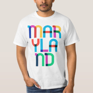 Maryland Retro Pop Art 80s Regenboog T-shirt