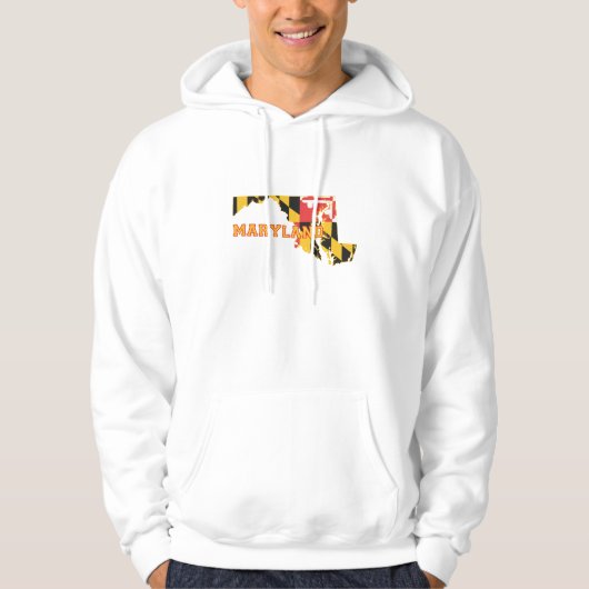 Maryland Shaped State Flag Marylander Old Line Hoodie (Voorkant)