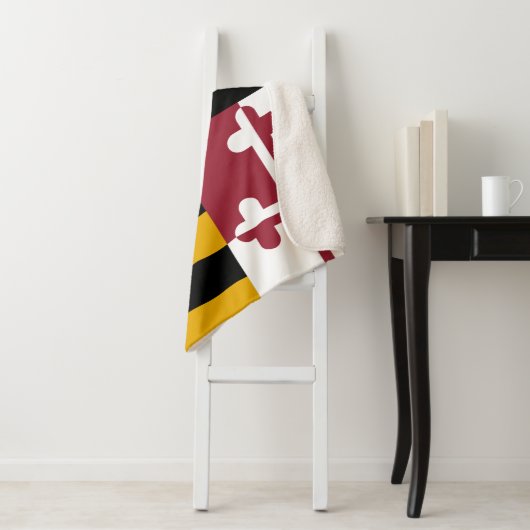 Maryland Staat Vlag Print Patriottisch Sherpa Deken (In situ)