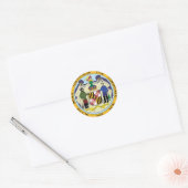 Maryland staatsmerk van zeebaars ronde sticker (Envelop)