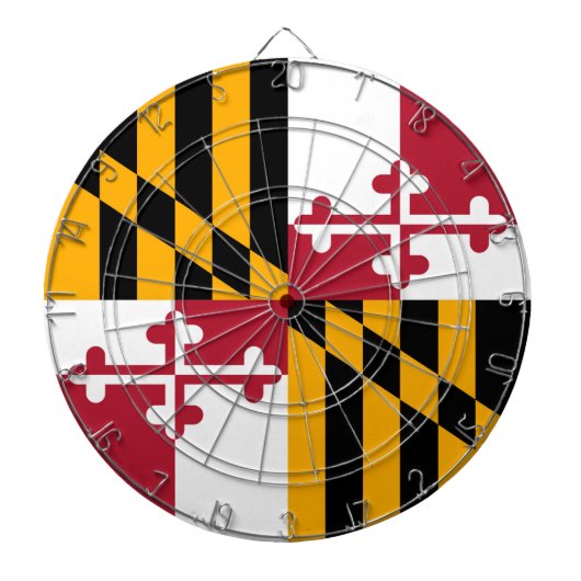 Maryland Staatsvlag Stijlvol Grafisch Dartbord (Voorkant)