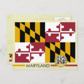 Maryland State Flag and Seal Briefkaart (Voorkant / Achterkant)