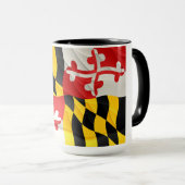 Maryland State Flag Coffee Mok met golfontwerp (Voorkant rechts)