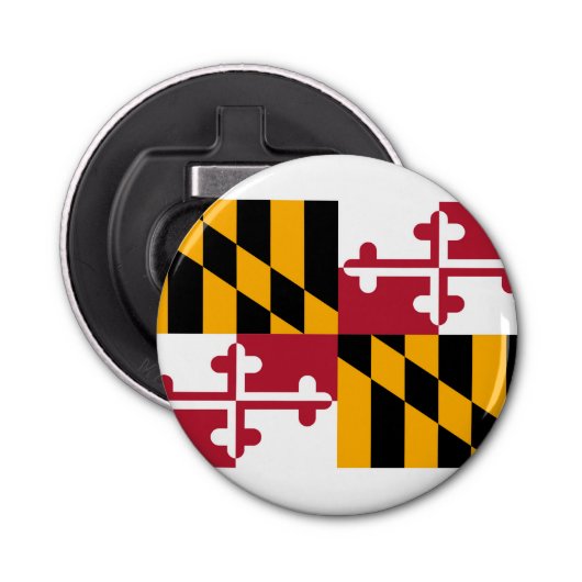 Maryland State Flag Design Button Flesopener (Voorkant)