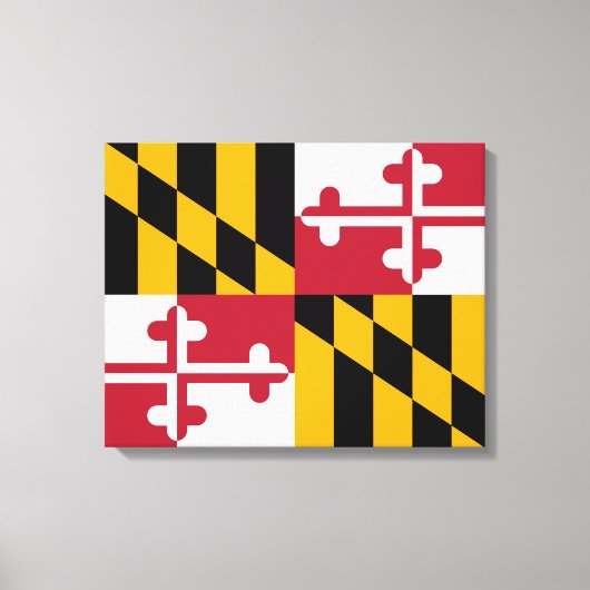 Maryland State Flag Design Canvas Afdruk (Voorkant)