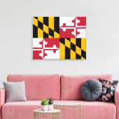 Maryland State Flag Design Canvas Afdruk (Insitu (Woonkamer))