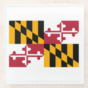 Maryland State Flag Design Decor Glazen Onderzetter