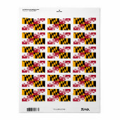 Maryland State Flag Design Decoration Etiket (Full Sheet)