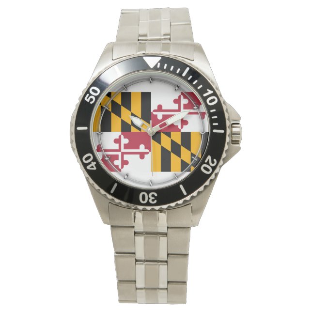 Maryland State Flag Design Horloge (Voorkant)